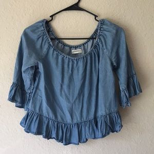 Zara off shoulder jean top